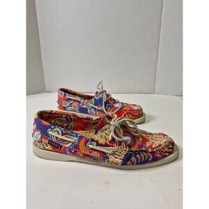 Sebago Docksides Persia Print Paisley Boat Shoes Womens 8M B500160 Colorful